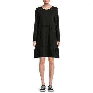 Time and Tru tiered sweatshirt dress in black